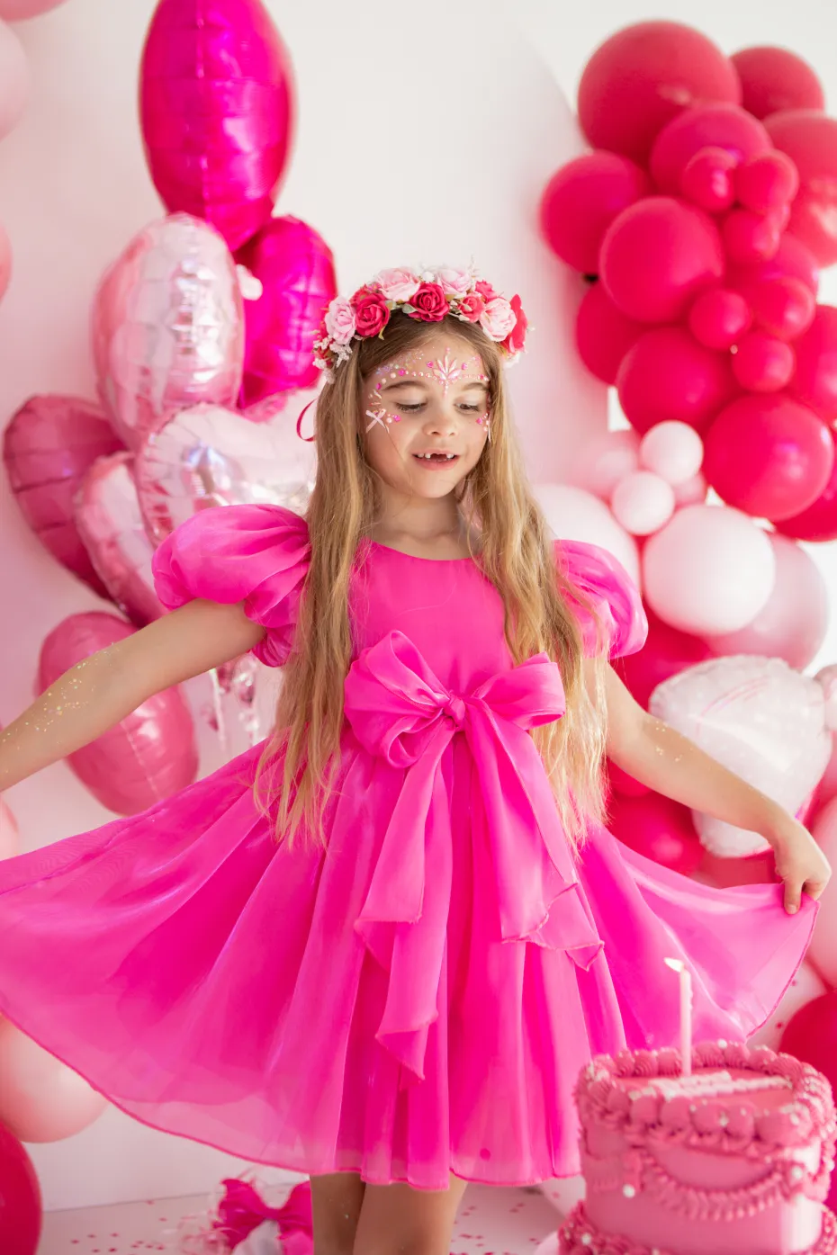 Sophia Fuchsia Pink Girls Flower Crown