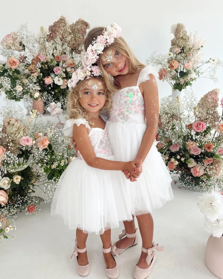Starfish White Sparkle Sequin Girls Party Dress