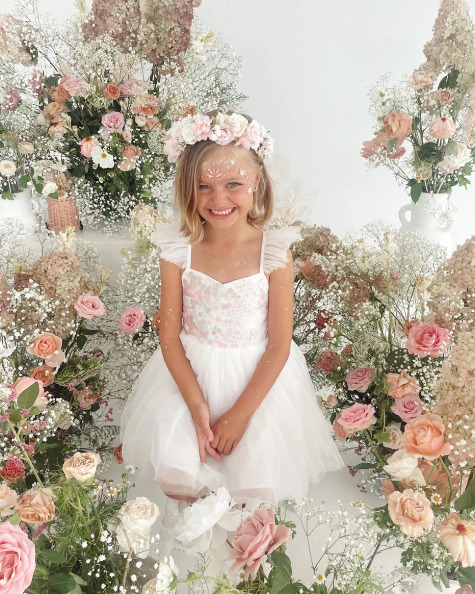 Starfish White Sparkle Sequin Girls Party Dress