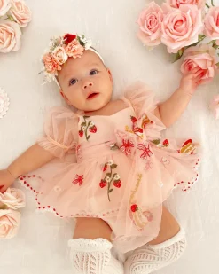 Strawberry Fields Pink Baby Girl Romper
