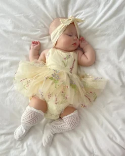 Sugar Plum Lemon Baby Girl Romper