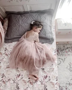 Swan Dusty Rose Flower Girl Dress