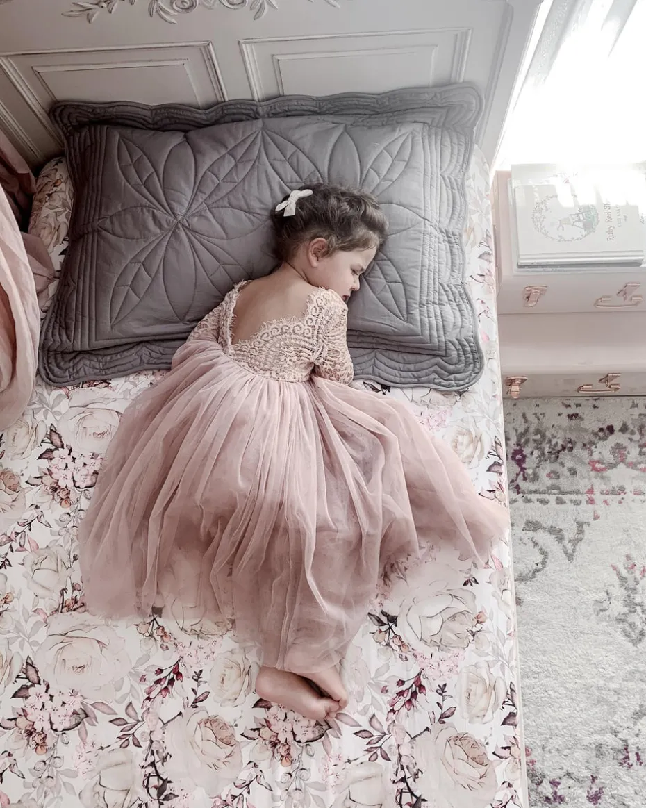 Swan Dusty Rose Flower Girl Dress