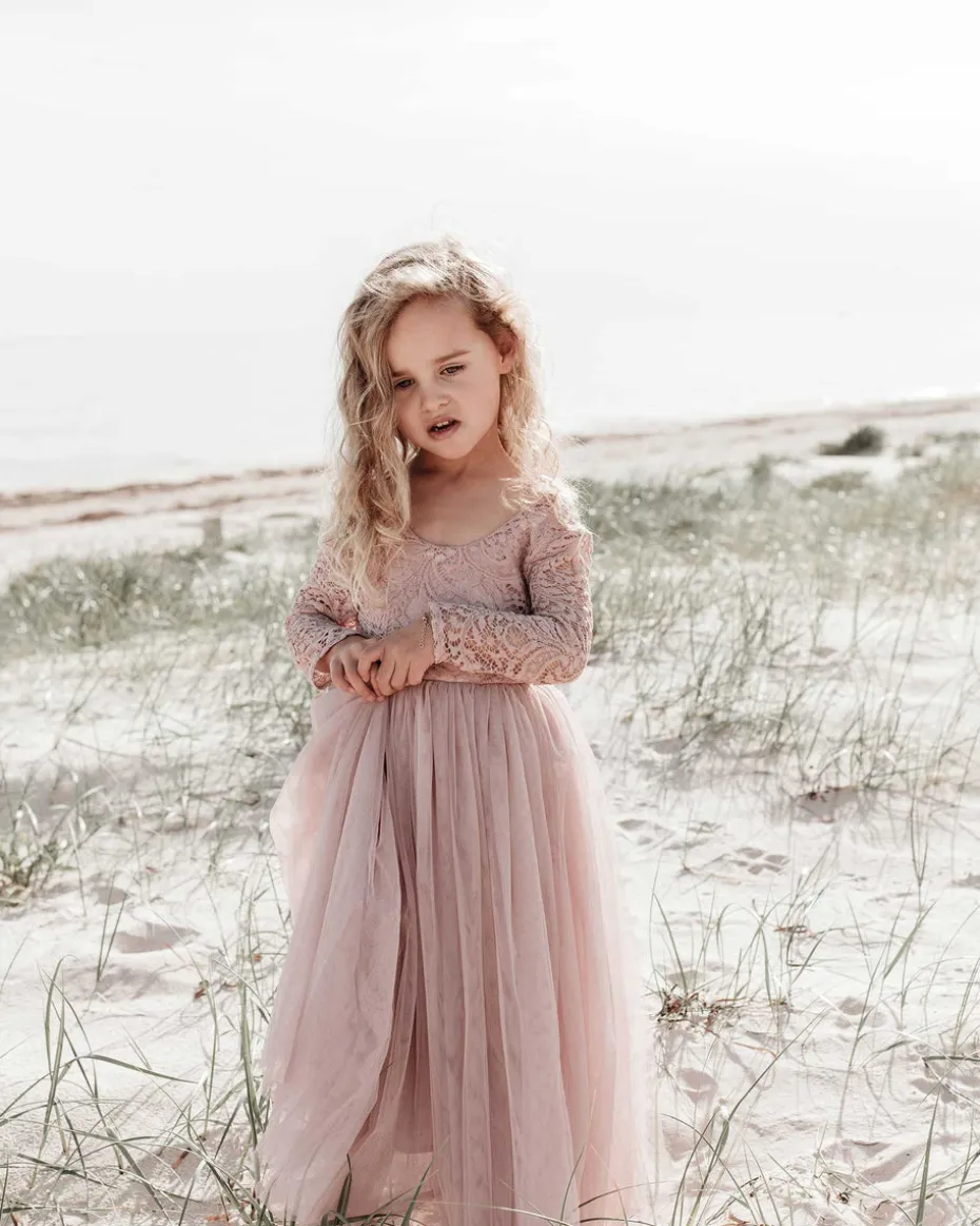 Swan Dusty Rose Flower Girl Dress