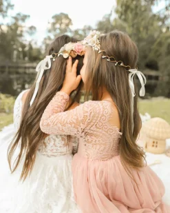 Swan Dusty Rose Flower Girl Dress