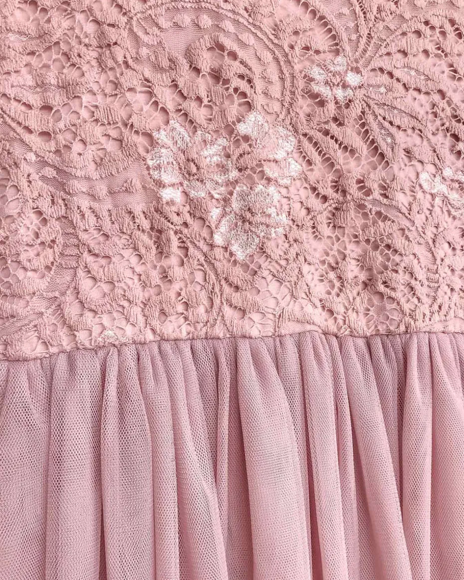Swan Dusty Rose Flower Girl Dress