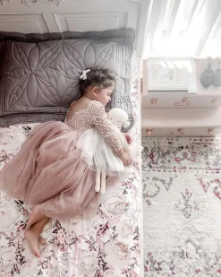 Swan Dusty Rose Flower Girl Dress