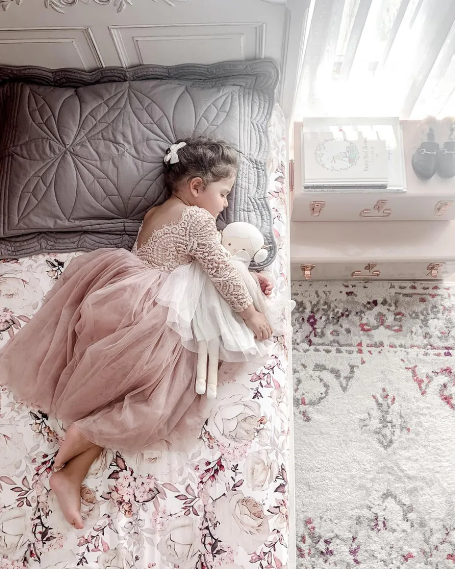 Swan Dusty Rose Flower Girl Dress