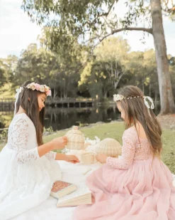 Swan Dusty Rose Flower Girl Dress