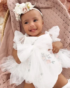 Swan Lake Baby Girl Romper - White