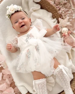 Swan Lake Baby Girl Romper - White