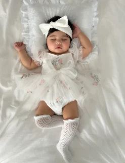 Swan Lake Baby Girl Romper - White