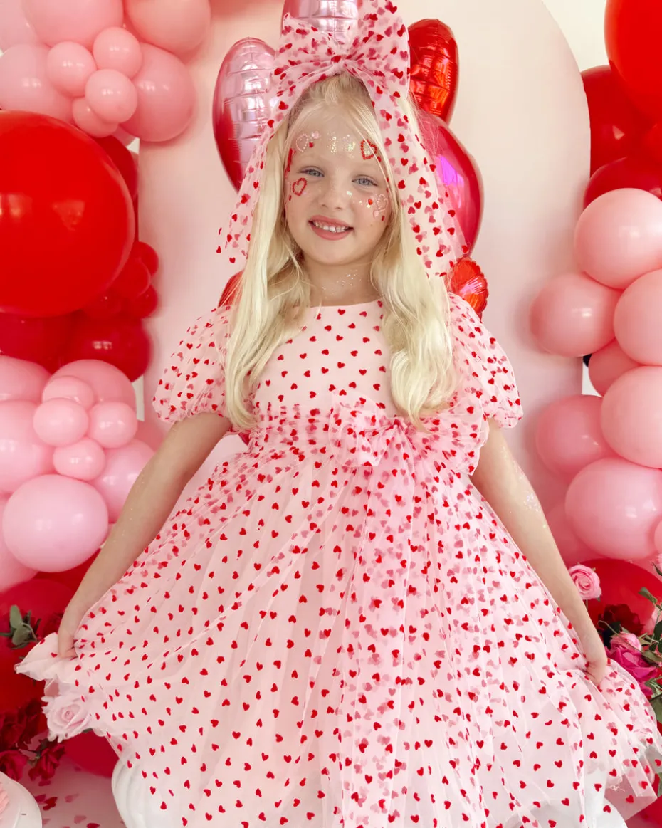 Sweetheart Pink Heart Girls Party Dress