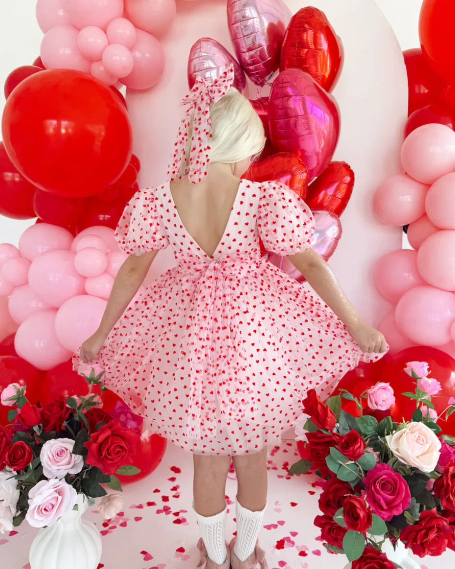 Sweetheart Pink Heart Girls Party Dress