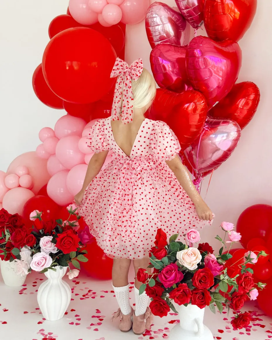Sweetheart Pink Heart Girls Party Dress