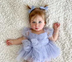 Swiss Dot Periwinkle Baby Girl Tulle Hair Accessories