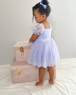 Swiss Dot Periwinkle Baby Girl Tulle Hair Accessories