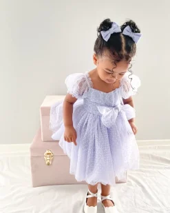 Swiss Dot Periwinkle Baby Girl Tulle Hair Accessories