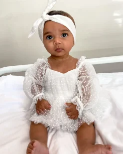 Swiss Dot White Baby Girl Tulle Hair Accessories