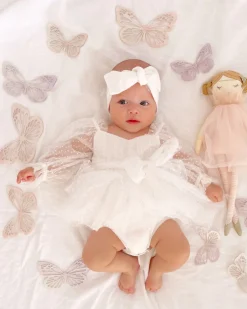 Swiss Dot White Baby Girl Tulle Hair Accessories