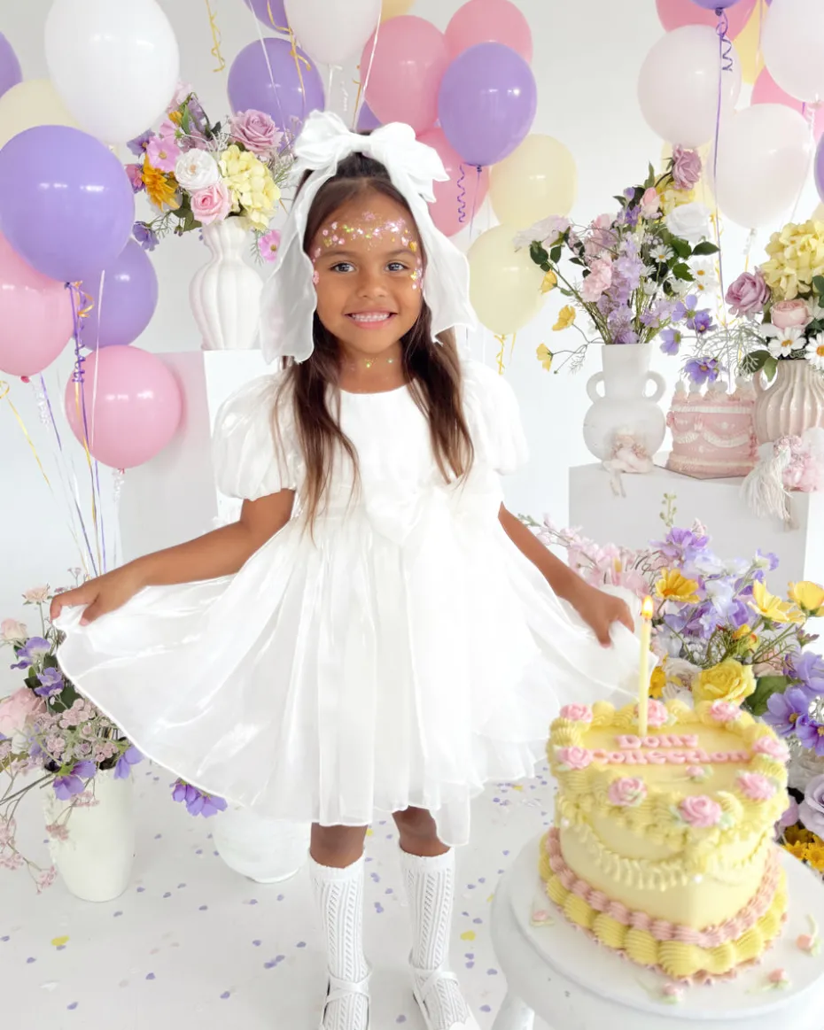 Tabitha White Girls Party Dress