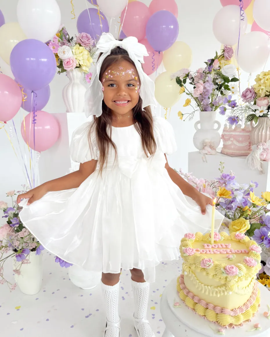 Tabitha White Girls Party Dress