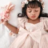 Tallulah Pearl Pastel Pink Sparkle Sequin Girls Party Dress