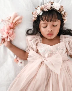 Tallulah Pearl Pastel Pink Sparkle Sequin Girls Party Dress