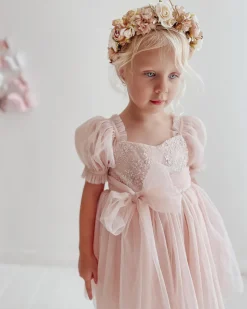 Tallulah Pearl Pastel Pink Sparkle Sequin Girls Party Dress