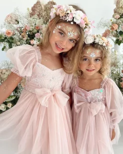 Tallulah Pearl Pastel Pink Sparkle Sequin Girls Party Dress