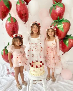 Tea Party Girls Party Dress - White