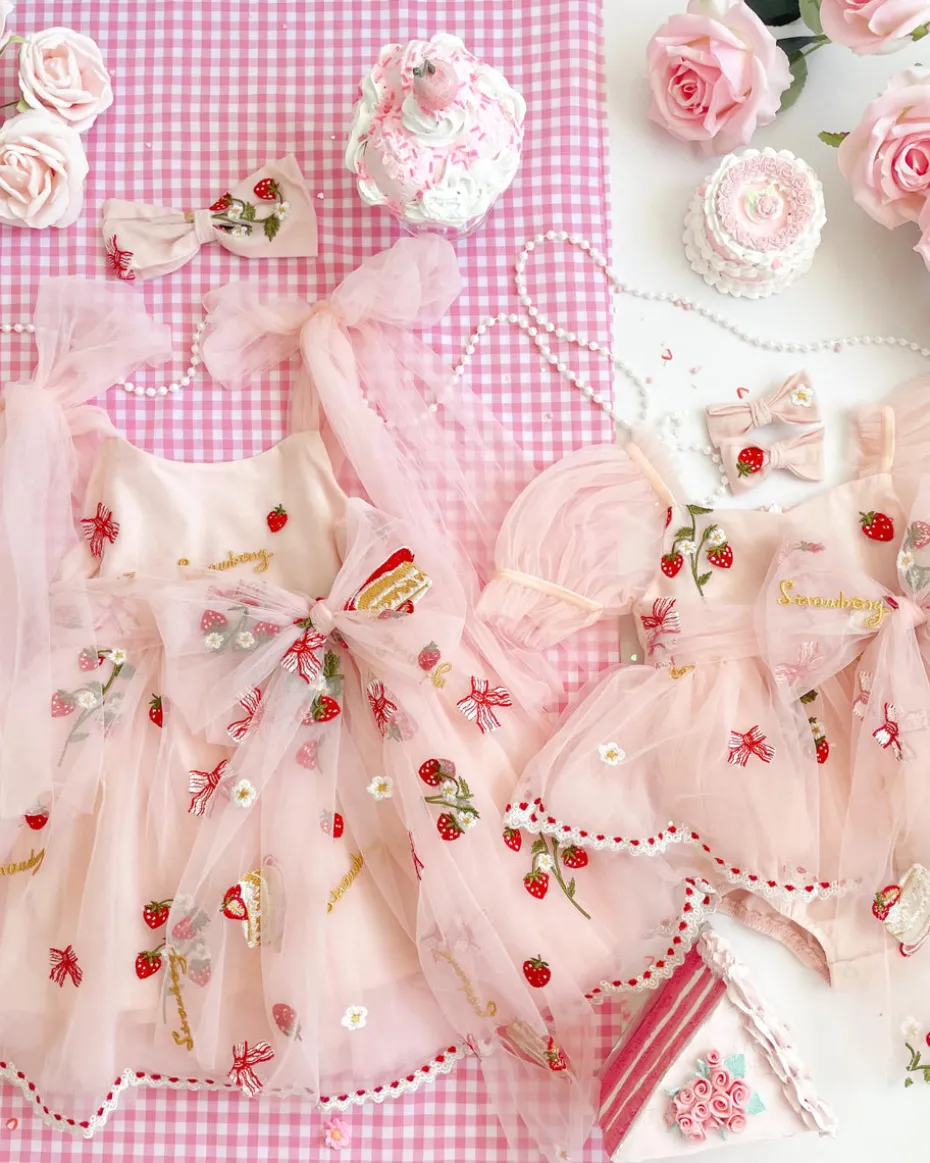 Tea Party Girls Party Dress - Pink