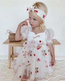 Tea Party Girls Party Dress - White