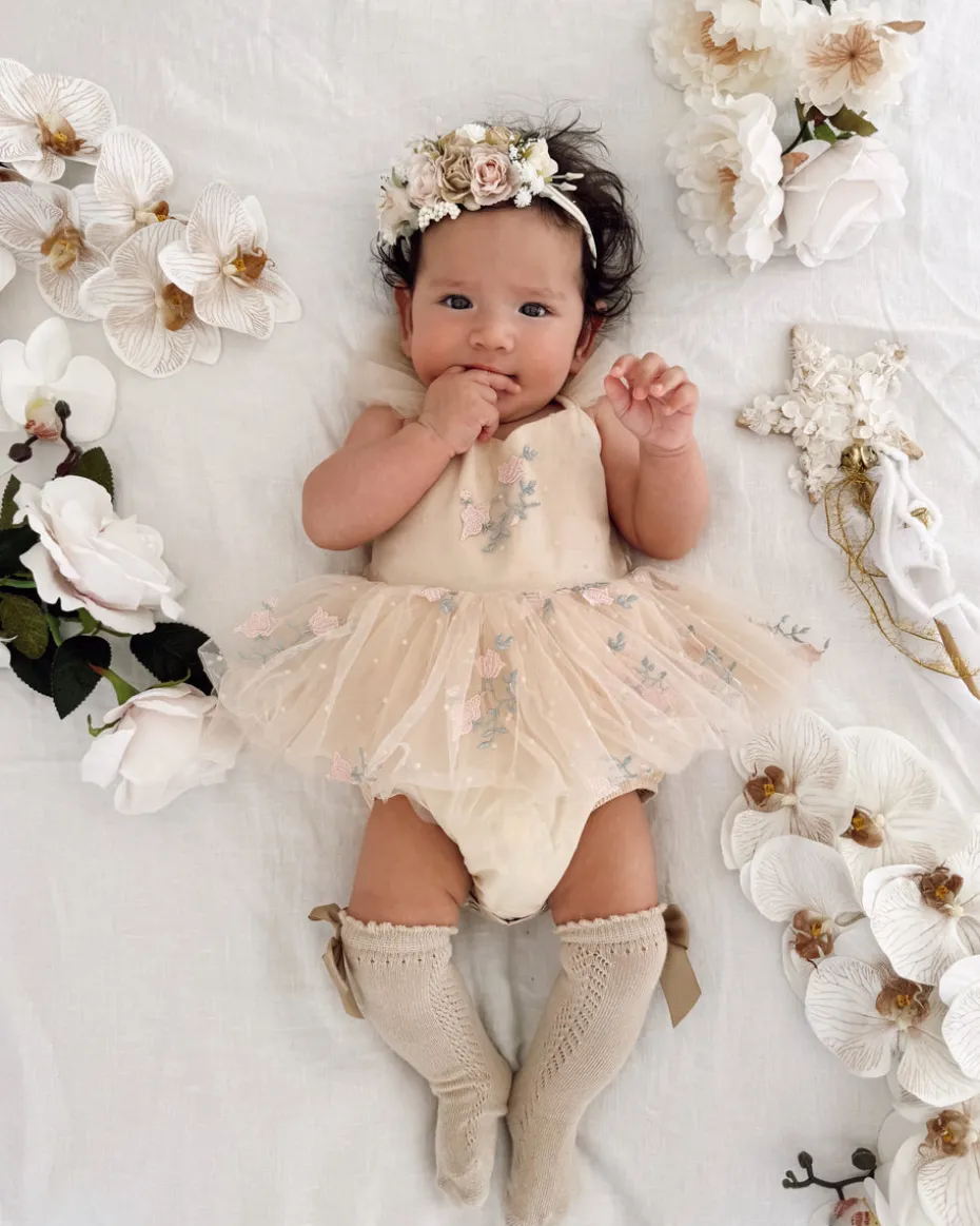 The Rose Champagne Baby Girl Romper