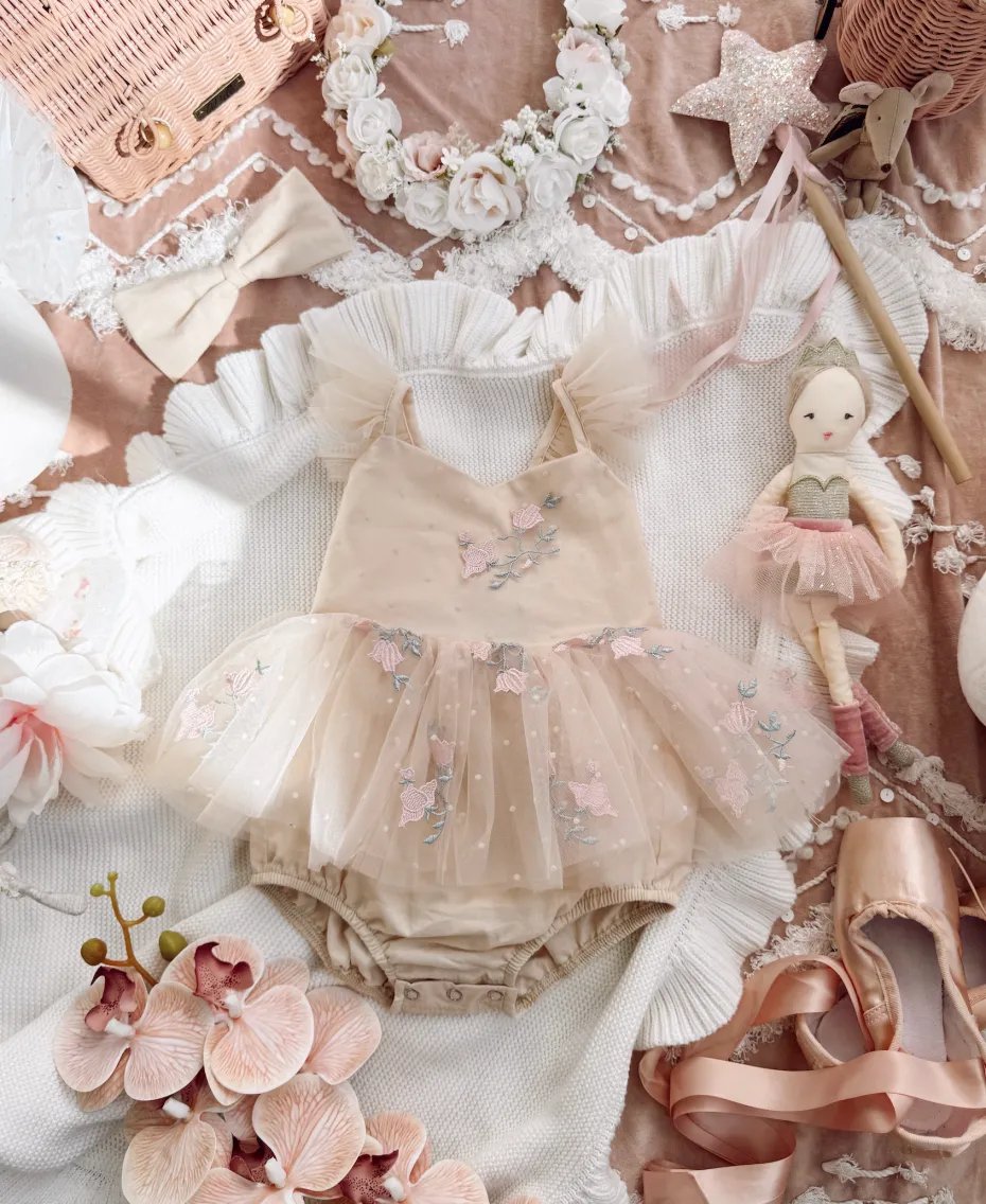 The Rose Champagne Baby Girl Romper