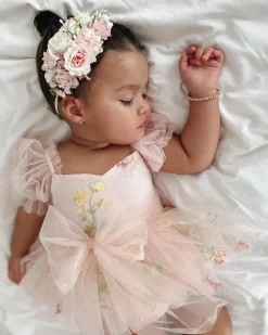 Thumbelina Pink Floral Stretch Baby Girl Flower Crown