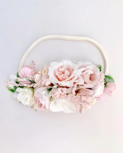 Thumbelina Pink Floral Stretch Baby Girl Flower Crown
