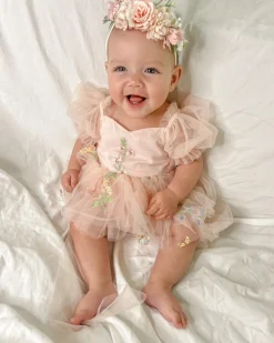 Thumbelina Pink Floral Stretch Baby Girl Flower Crown