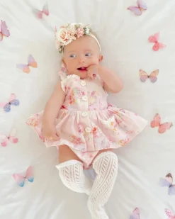 Thumbelina Pink Floral Stretch Baby Girl Flower Crown