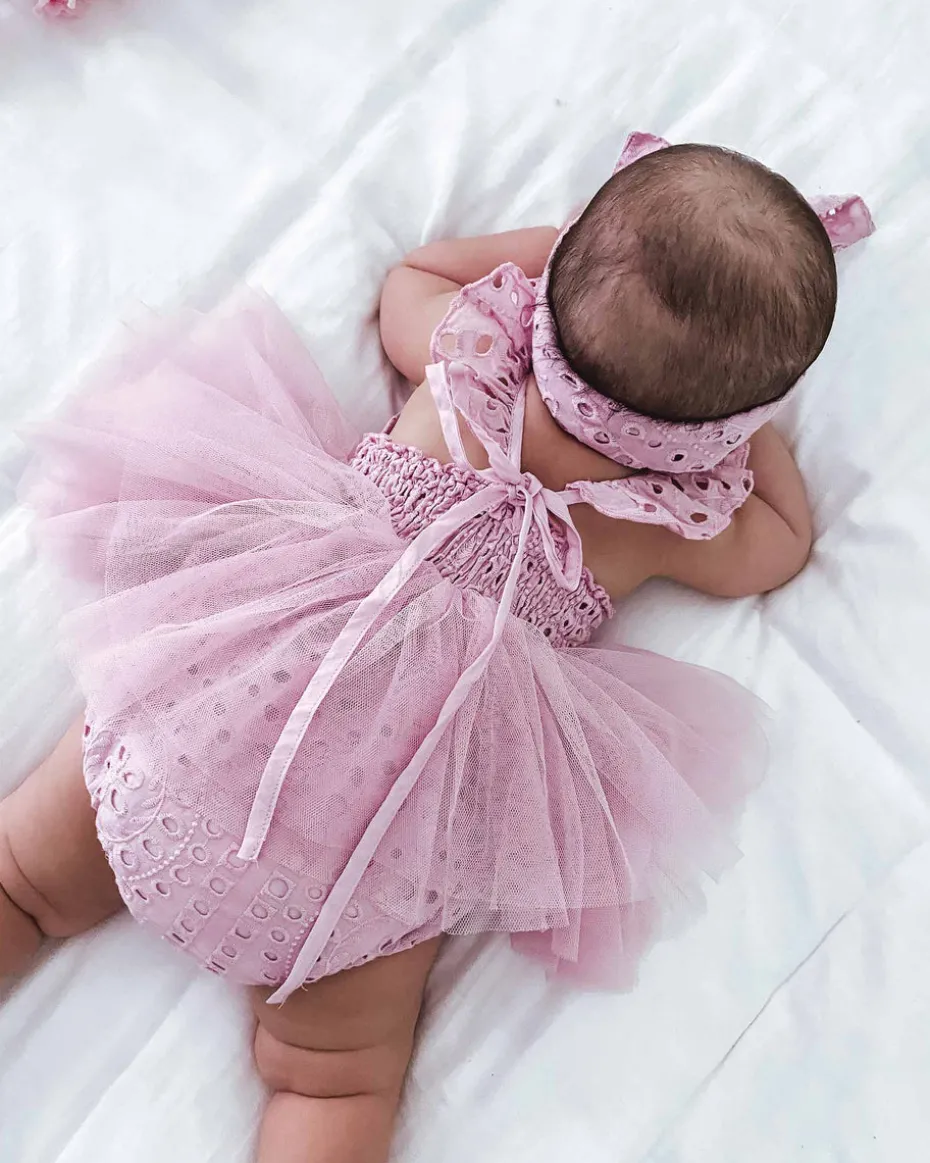 Trixie Belle Lilac Tutu Baby Girl Romper