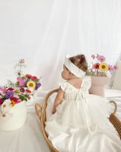Trixie Belle White Tutu Baby Girl Romper