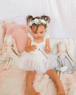 Trixie Belle White Tutu Baby Girl Romper