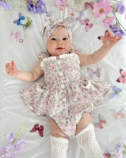 Violet Floral Baby Girl Floral Romper