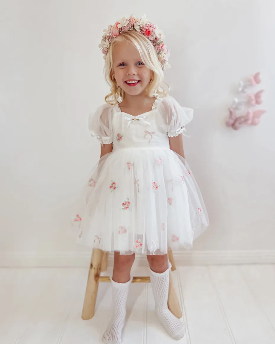 Vivienne Belle Girls Party Dress - White
