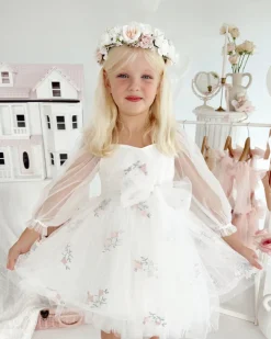 White Aurora Girls Party Dress