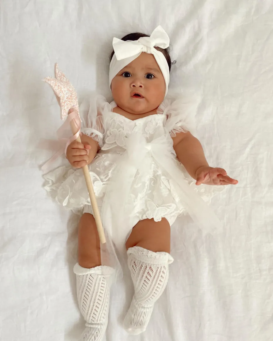 White Baby Girl Tulle Hair Accessories