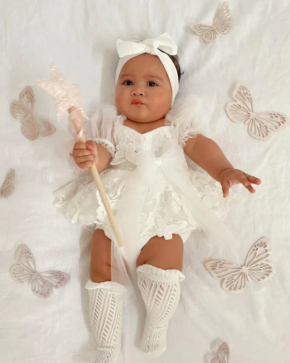 White Baby Girl Tulle Hair Accessories