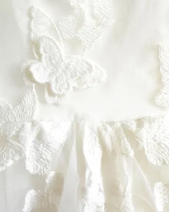 White Butterfly Kisses Baby Girls Romper