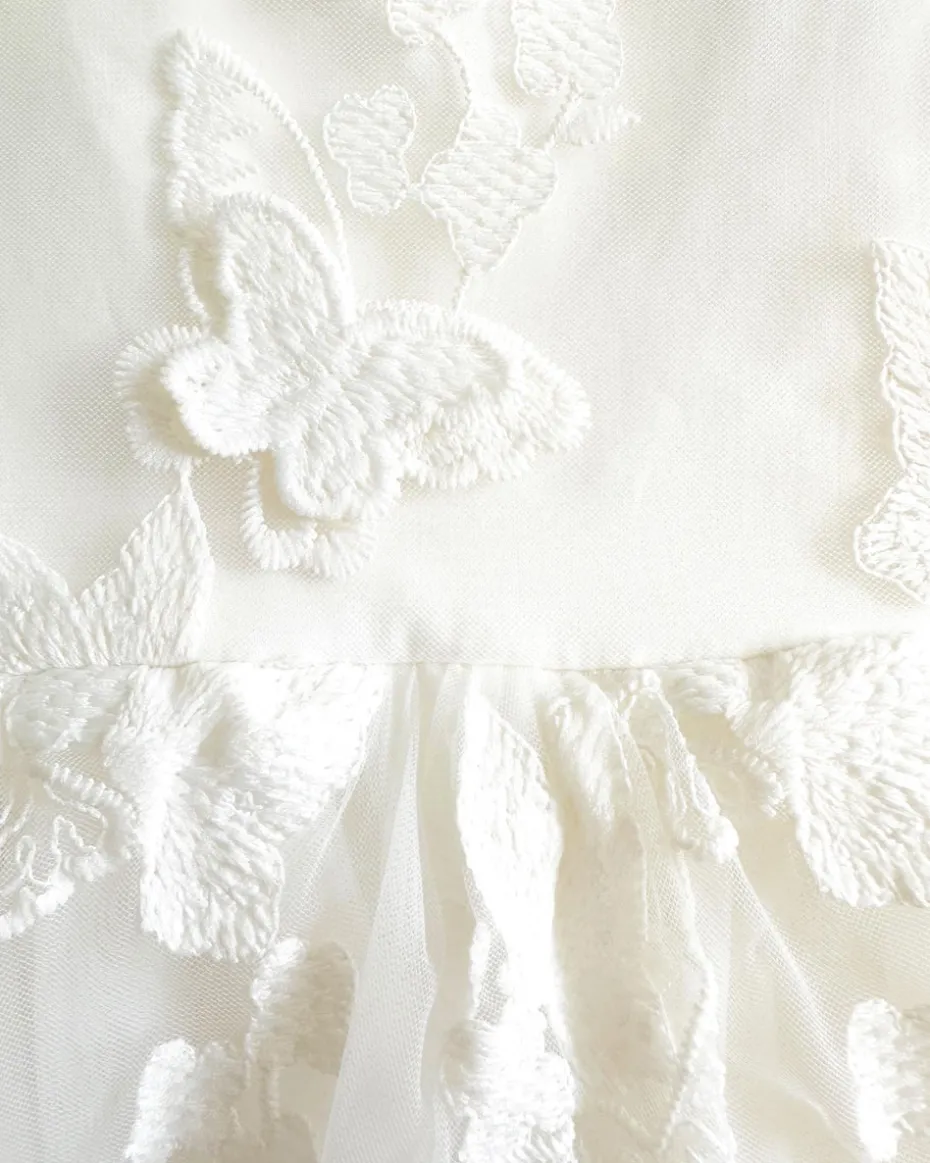 White Butterfly Kisses Baby Girls Romper