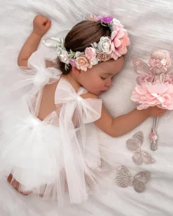 White English Rose Baby Girl Romper